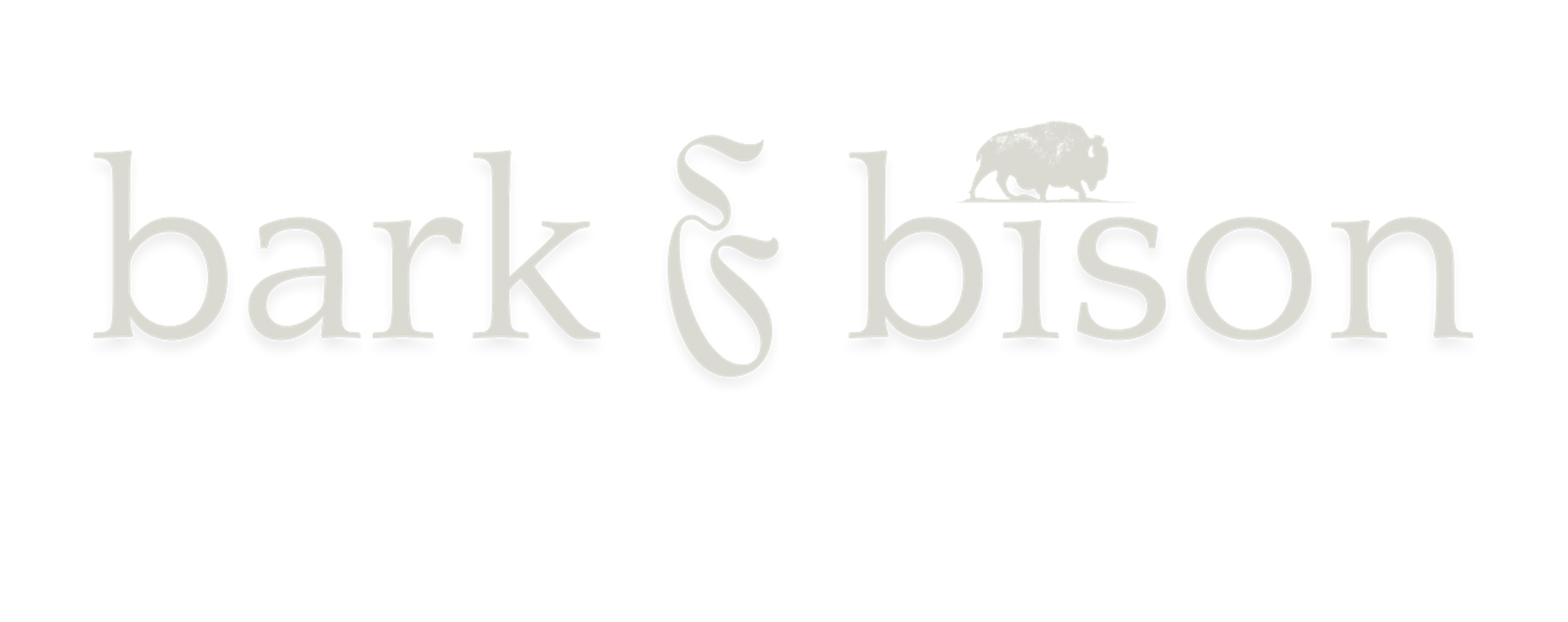 bark&bison text logo in white color